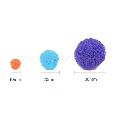 10mm à 30mm mélangé tailles multicolore assorties pompons balles sur 550 pcs pour diy poupée artisanat partie décoration(AJEW-PH0001-M)-2