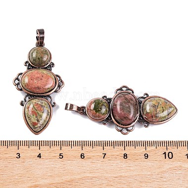 Natural Unakite Pendants(G-Q158-04-05)-3