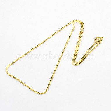 Unisex 304 Stainless Steel Box Chain Necklaces(STAS-O037-71G)-2