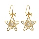 Eco-Friendly Five-Pointed Star Iron Pendants Dangle Earrings(EJEW-PH01401-04)-1