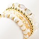 4pcs 4 bracelets extensibles perlés en laiton et pierres précieuses de style sertis de strass en cristal pour les femmes(BJEW-JB07884)-6