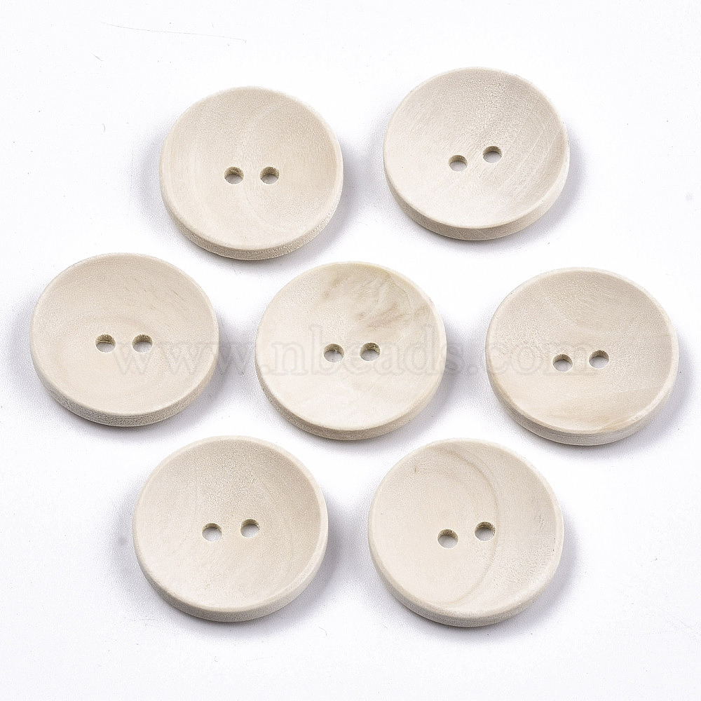 Wooden Buttons 2 Hole Wood Round Buttons Concave round buttons on