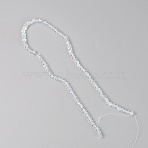 Glass Faceted Beads Strands, Flat Round, Clear AB, 6x5mm, Hole: 1mm, about 90pcs/strand, 16.54''(42cm)(GLAA-WH0025-62C-02)
