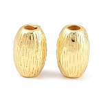 Brass Beads, Oval, Rack Plating, Long-Lasting Plated, Lead Free & Cadmium Free, Real 18K Gold Plated & Gunmetal, 7.5x5mm, Hole: 1.7mm(KK-CBA78C7-10G)