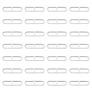 201 Stainless Steel Linking Rings, Oval, Stainless Steel Color, 20x5x2mm, Inner Diameter: 3x8.2mm, 30pcs/box(STAS-UN0051-50)