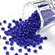 TOHO Short Magatama Beads, Japanese Seed Beads, (48) Opaque Navy Blue, 3.5x3x2.5mm, Hole: 0.8mm, about 450g/bag(SEED-TM03-48)
