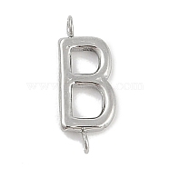 304 Stainless Steel Letter Connector Charms, Stainless Steel Color, Letter B, 12x4.5x2mm, Hole: 1.2mm(STAS-M108-01P-02)