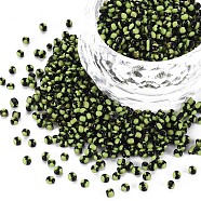 12/0 Glass Seed Beads, Opaque Colours Seep, Light Green, 2mm, hole: 0.8mm(SEED-S005-10)