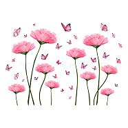 PVC Wall Stickers, Wall Decoration, Flower/Butterfly Pattern, Flower Pattern, 860x290mm(DIY-WH0228-656)