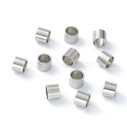 201 Stainless Steel Spacer Beads, Tube, Stainless Steel Color, 5x4mm, Hole: 3mm(STAS-B006-12P)