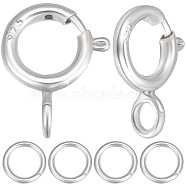 20Pcs 925 Sterling Silver Spring Ring Clasps, with 20Pcs Open Jump Rings, 7x5x1mm, Hole: 1.5mm(STER-BBC0001-48)