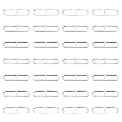 201 Stainless Steel Linking Rings, Oval, Stainless Steel Color, 20x5x2mm, Inner Diameter: 3x8.2mm, 30pcs/box(STAS-UN0051-50)