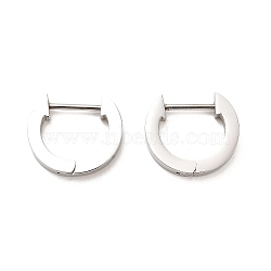202 Stainless Steel Hoop Earrings, with 304 Stainless Steel Pins, Ring, 13x2.5x15mm(EJEW-C076-06C-P)