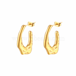 Geometric Retro Stainless Steel C-shaped Earrings for Women's Daily Wear(UU2795-1)