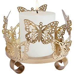 Iron Candle Holder, Perfect Home Party Decoration, Butterfly, Golden, 104x104x88mm(AJEW-WH0019-30)