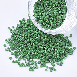 Glass Cylinder Beads, Seed Beads, Baking Paint, Round Hole, Medium Sea Green, 1.5~2x1~2mm, Hole: 0.8mm, about 8000pcs/bag, about 85~95g/bag(SEED-Q036-01A-D09)