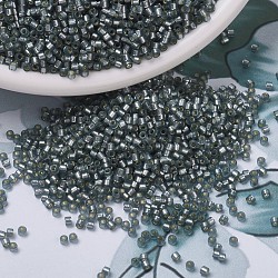MIYUKI Delica Beads, Cylinder, Japanese Seed Beads, 11/0, (DB0697) Dyed Semi-Frosted Silver Lined Gray, 1.3x1.6mm, Hole: 0.8mm, about 2000pcs/10g(X-SEED-J020-DB0697)