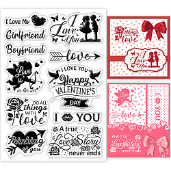 PVC Plastic Stamps, for DIY Scrapbooking, Photo Album Decorative, Cards Making, Stamp Sheets, Film Frame, Valentine's day Themed Pattern, 16x11x0.3cm(DIY-WH0167-57-0052)