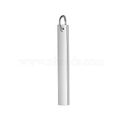 Tarnish Resistant 201 Stainless Steel Pendants, Rectangle, Stamping Blank Tag, Stainless Steel Color, 20x3x1.5mm, Hole: 3mm(STAS-S105-T606D-1-20)