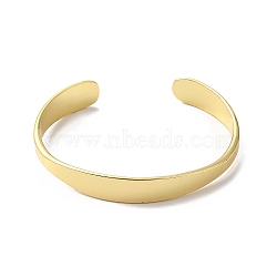 Rack Plating Brass Cuff Bangles, Open Bangles for Women, Cadmium Free & Lead Free, Real 18K Gold Plated, 1/4~3/8 inch(0.5~0.9cm), Inner Diameter: 1-7/8x2-1/4 inch(4.65x5.75cm)(BJEW-A137-03G)