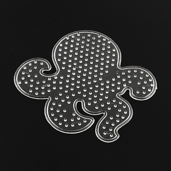 Octopus ABC Plastic Pegboards used for 5x5mm DIY Fuse Beads, Clear, 108x114x5mm