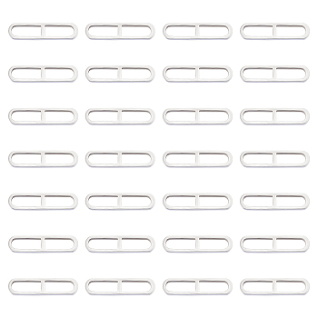 201 Stainless Steel Linking Rings, Oval, Stainless Steel Color, 20x5x2mm, Inner Diameter: 3x8.2mm, 30pcs/box