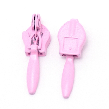 Iron Invisible Zipper Pull Slider Head, for Clothes DIY Sewing Accessories, Pearl Pink, 2.5x0.88x0.6cm
