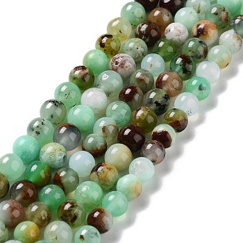 Natural Chrysoprase Beads Strands, Round, Grade AB, 8mm, Hole: 1mm, about 50pcs/strand, 15.55~15.75 inch(39.5~40cm)