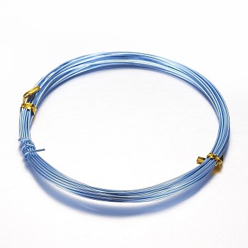 Round Aluminum Craft Wire, for DIY Arts and Craft Projects, Sky Blue, 12 Gauge, 2mm, 5m/roll(16.4 Feet/roll)