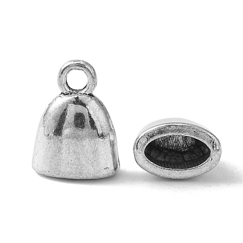 Tibetan Style Cord Ends, Antique Silver, Lead Free & Cadmium Free, 13x10x7mm, Hole: 2mm