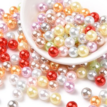 Imitation Pearl Acrylic Beads, No Hole, Round, Mixed Color, 7mm, about 2000pcs/bag