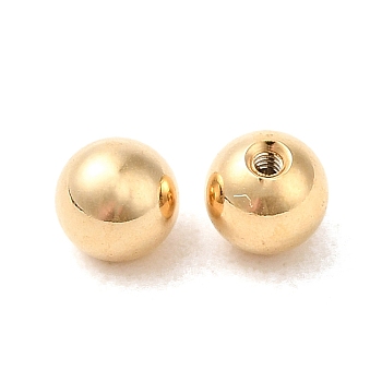 Stainless Steel Ear Nuts, Round, Golden, 4x4mm, Hole: 1mm