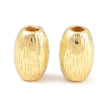 Brass Beads, Oval, Rack Plating, Long-Lasting Plated, Lead Free & Cadmium Free, Real 18K Gold Plated & Gunmetal, 7.5x5mm, Hole: 1.7mm