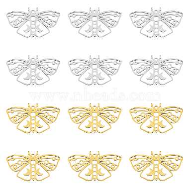 Real Gold Plated & Stainless Steel Color Butterfly 201 Stainless Steel Pendants