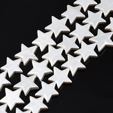 Floral White Star Freshwater Shell Beads