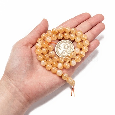 Chapelets de perles de citrine naturelle(G-O166-10-8mm)-5