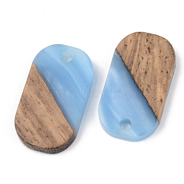 Opaque Resin & Walnut Wood Pendants(RESI-S389-023A-C)-3