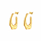 Geometric Retro Stainless Steel C-shaped Earrings for Women's Daily Wear(UU2795-1)-1