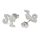 Rack Plating Girl Brass Pave Cubic Zirconia Stud Earrings for Women(EJEW-Z059-11P)-2