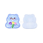 Printed Acrylic Cabochons, Bear, Cornflower Blue, 37.5x35x2mm(OACR-N135-87)