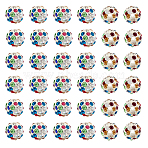 120Pcs Rhinsestone Clay Pave Beads, Round, Mixed Color, 9~10mm, Hole: 1.8mm(CLAY-FH0001-27B)