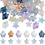 120Pcs 12 Styles Transparent Glass Beads, Mixed Shapes, Mixed Color, 13~18x13.5~15x4.5~8.5mm, Hole: 1~1.2mm, 10pcs/style(GLAA-SC0002-54)