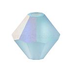 Preciosa&reg Crystal Beads, Czech Crystal, Bicone(451 69 302 Rondelle), 60000 20019 Aquamarine AB Matt, 3mm, Hole: 0.8mm(X-PRC-BA3-60000-20019)