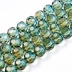 Baking Paint Transparent Glass Beads, Round, Faceted(32 Faceted), Olive Drab, 10mm, Hole: 1.6mm(X1-DGLA-A035-T10mm-A08)
