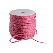 Colored Jute Cord, Jute String, Jute Twine, 3-Ply, for Jewelry Making, Indian Red, 2mm, about 109.36 yards(100m)/roll(OCOR-R008-2mm-013)