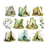 Waterproof PET Stickers Set, Decorative Stickers, Garden Landscaping Theme, Tent, 63~75x33~75x0.1mm(DIY-Z035-03F)