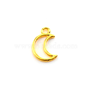 Alloy Open Back Bezel Charms, for DIY UV Resin, Epoxy Resin, Pressed Flower Jewelry, Cadmium Free & Lead Free, Moon, Golden, 14.5x10x2mm, Hole: 1.8mm(FIND-WH0094-93G)