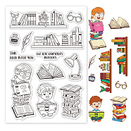 PVC Plastic Stamps, for DIY Scrapbooking, Photo Album Decorative, Cards Making, Stamp Sheets, Book Pattern, 16x11x0.3cm(DIY-WH0167-56-612)