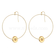 Ion Plating(IP) 304 Stainless Steel Dangle Earrings for Women, Donut & Ring, Golden, 66x49mm(EJEW-G397-03G)