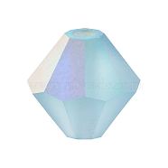 Preciosa&reg Crystal Beads, Czech Crystal, Bicone(451 69 302 Rondelle), 60000 20019 Aquamarine AB Matt, 3mm(X-PRC-BA3-60000-20019)